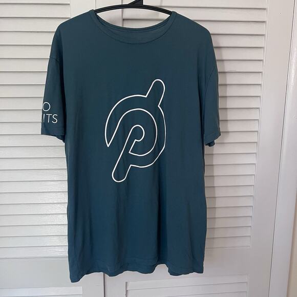 Peloton x good hYOUman “No Limits” Graphic Tee Shirt Men’s Large Teal Blue - Picture 1 of 7